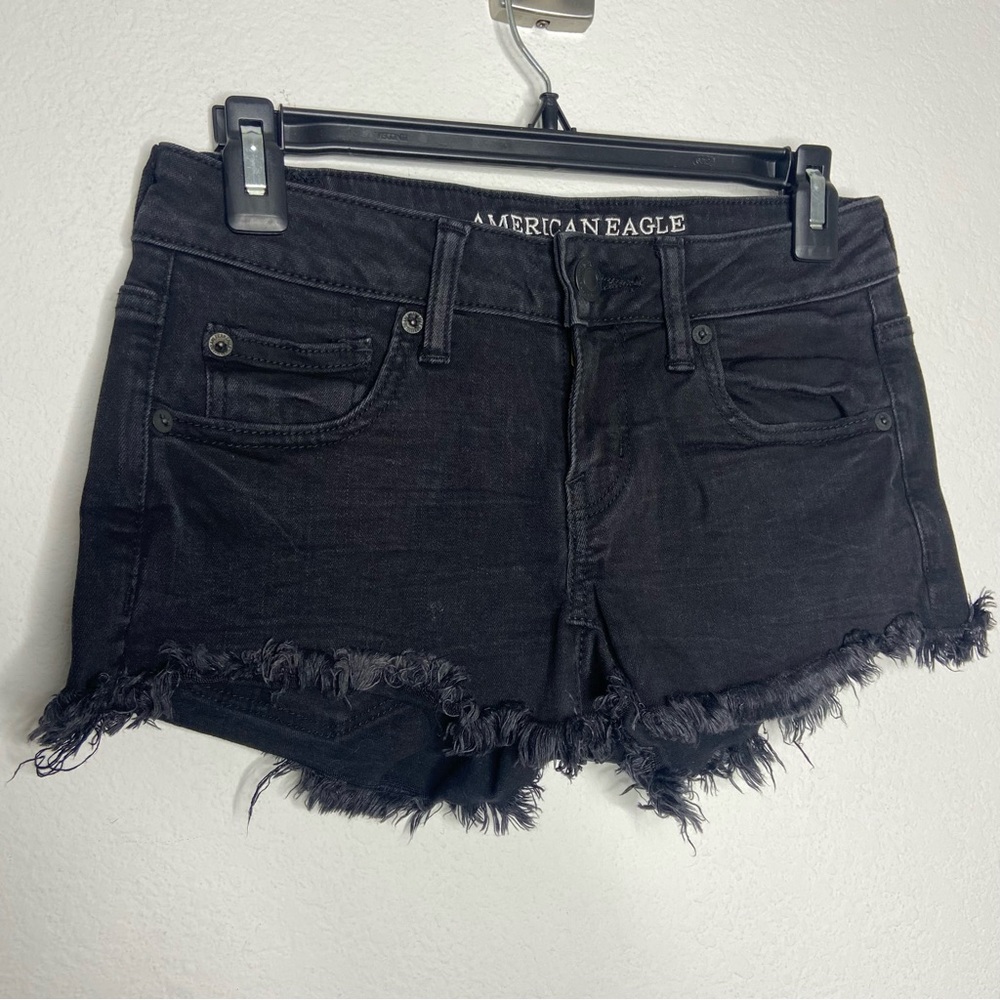 American Eagle Black Super Low Shorties Size 4 - Picture 5 of 9